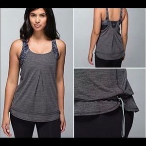 New Lululemon rest less top tank built in bra workout exercise drawstring- 6